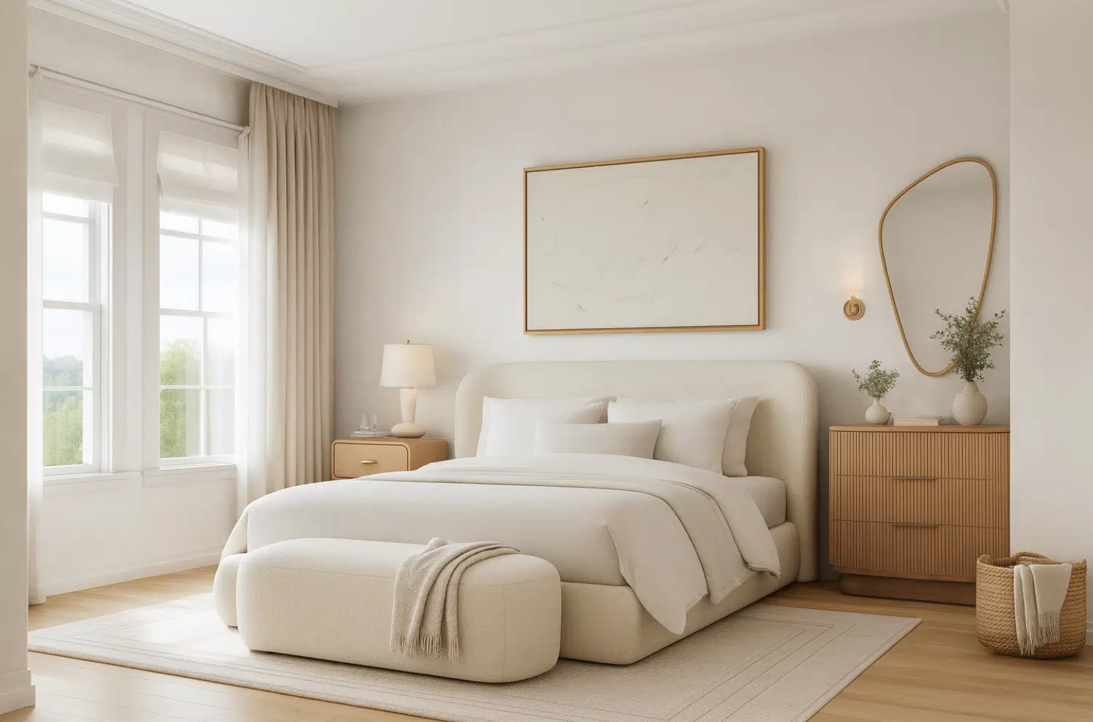 Cream Arch Bed Frame