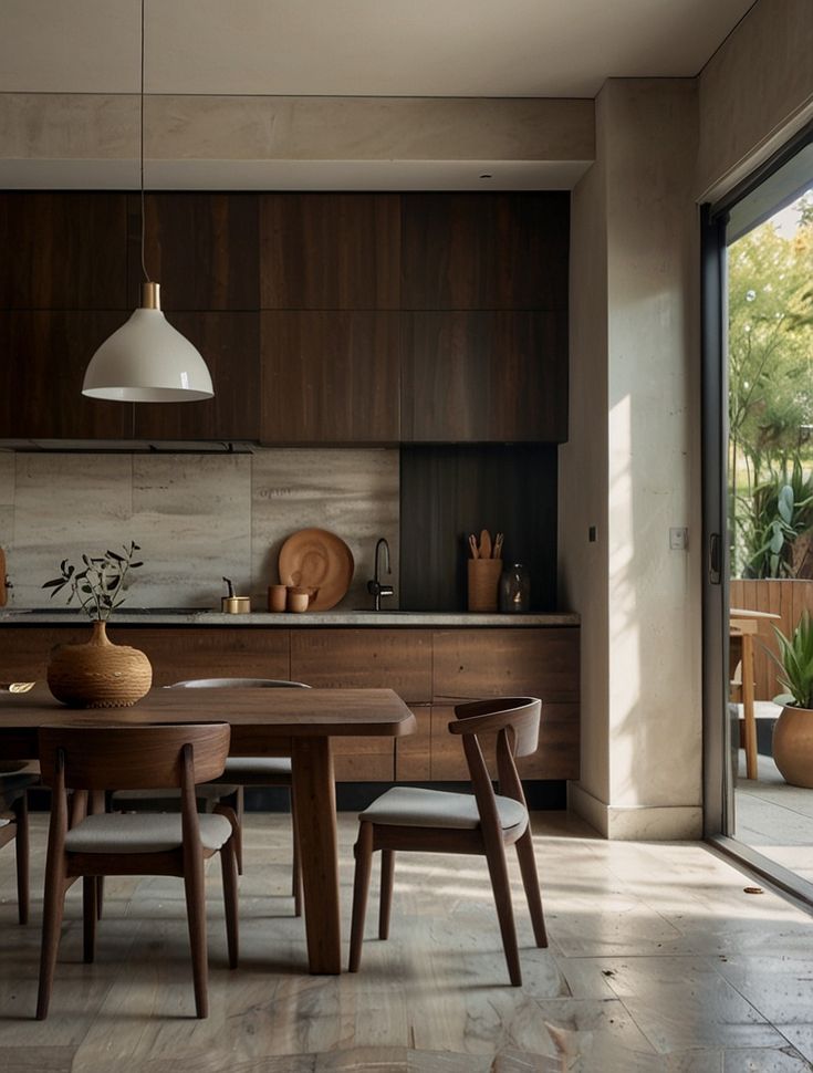 Walnut Dining Table Set